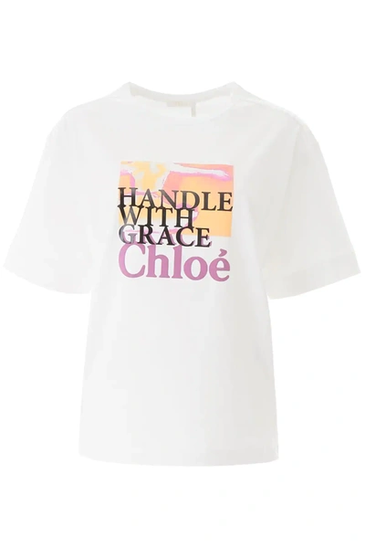 Shop Chloé Femininities Print T-shirt In White
