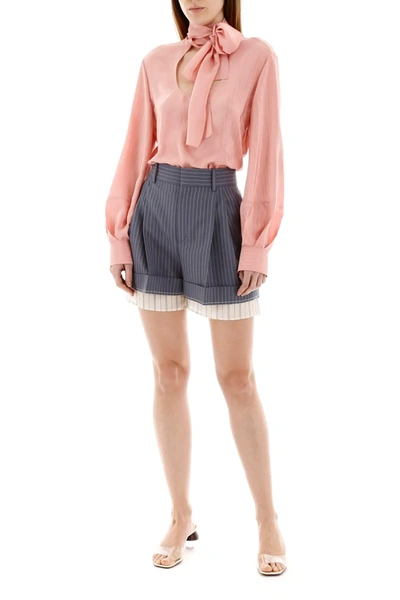 Shop Chloé Striped Blouse In Pink
