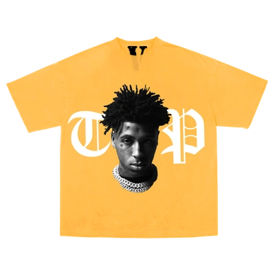 Pre-owned Youngboy Nba  X Vlone Peace Hardly Tee Yellow