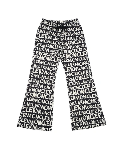 Shop Moncler Genius Moncler Printed Black Trousers