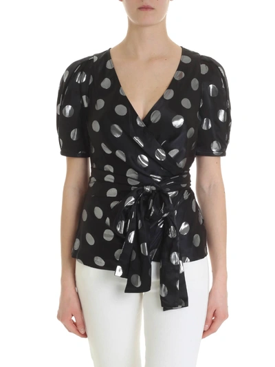 Shop Diane Von Furstenberg Blouse In Pure Black Silk