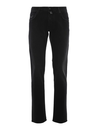 Shop Jacob Cohen Style 622 Faded Denim Jeans In Black