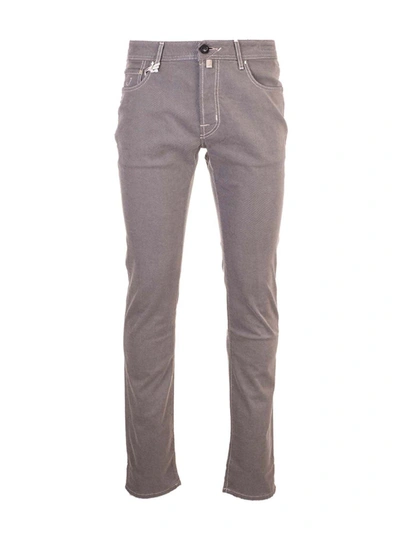 Shop Jacob Cohen Grey Logo Pants In Grey