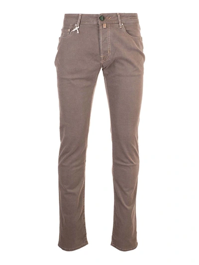 Shop Jacob Cohen Green Logo Pants In Beige