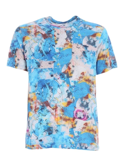 Shop Comme Des Garçons Shirt Abstract Print T-shirt In Light Blue