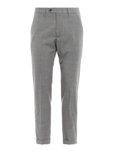 Shop Paolo Fiorillo Frank Grey Cool Wool Trousers In Light Grey