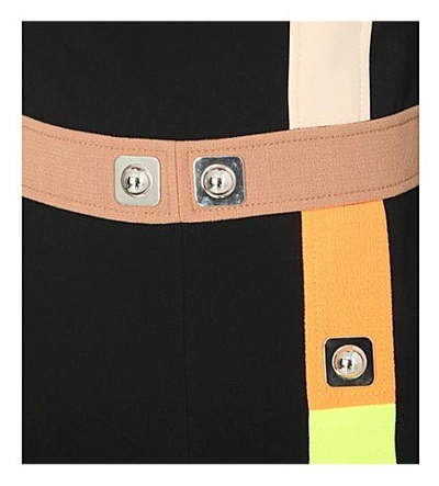 Shop Peter Pilotto Neon-panel Crepe Jumpsuit In Neon Black