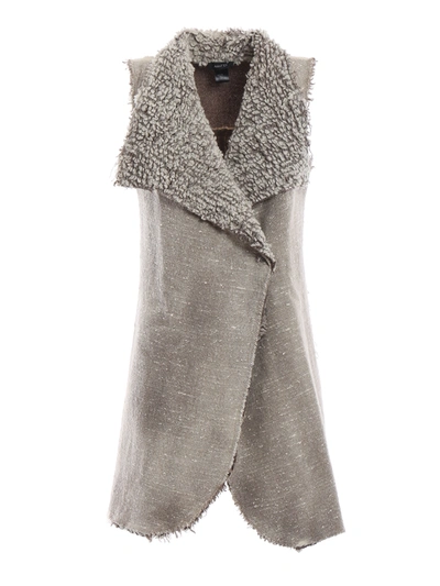 Shop Avant-toi Fur Effect Cashmere Blend Lined Waistcoat In Beige