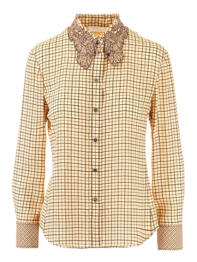 Shop Chloé Checked Shirt In Beige