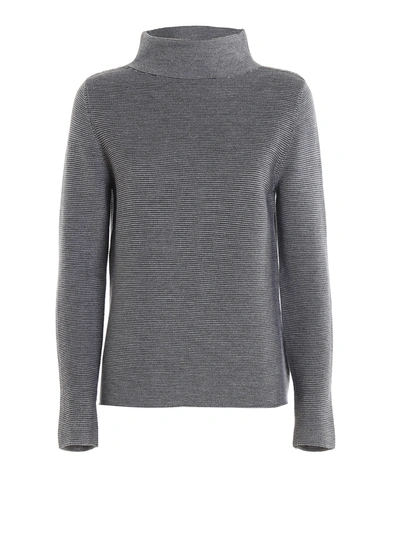 Shop Paolo Fiorillo Wool Boxy Turtleneck Sweater In Grey