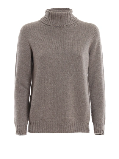 Shop Paolo Fiorillo Wool Turtleneck Sweater In Taupe