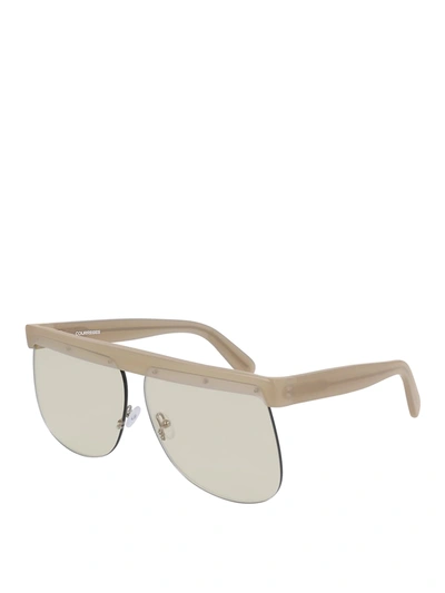 Shop Courrèges The Mask Sunglasses In Beige