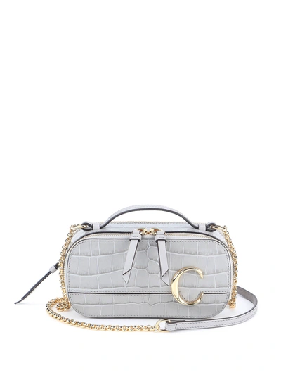 Shop Chloé C Vanity Mini Bag In Light Grey