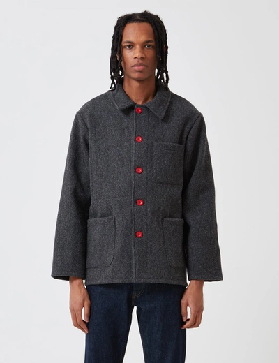 Shop Le Laboureur Wool Work Jacket In Grey