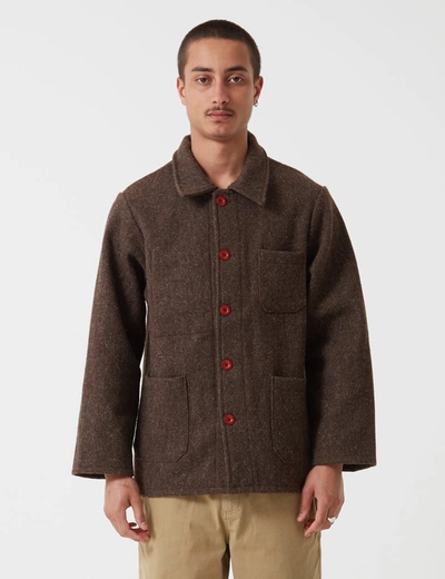 Shop Le Laboureur Wool Work Jacket In Brown