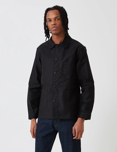 Shop Le Laboureur Moleskin Work Jacket In Black