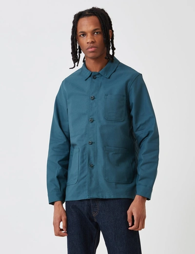 Shop Le Laboureur Cotton Drill Work Jacket In Forest Green