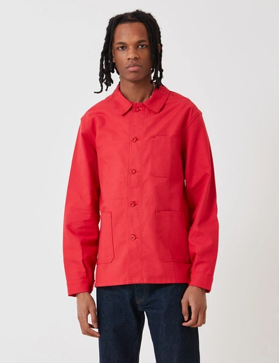 Shop Le Laboureur Cotton Work Jacket In Red
