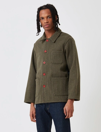 Shop Le Laboureur Wool Work Jacket In Green