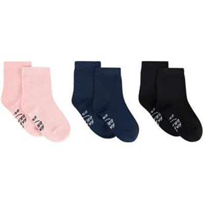 Shop A Happy Brand Pack Of 3 Pink Navy And Black Socks