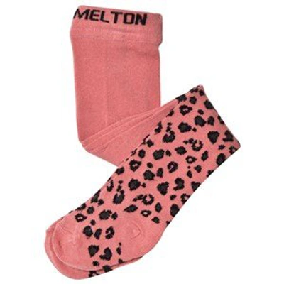 Shop Melton Lurex Pink All Size Leopard Tights