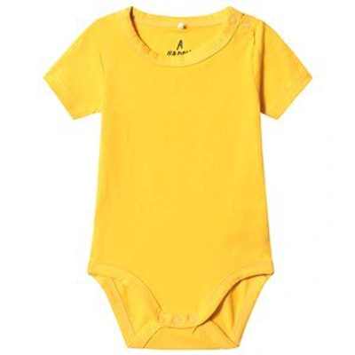 Shop A Happy Brand Yellow Short Sleeve Baby Body