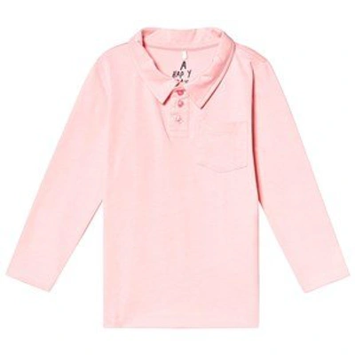 Shop A Happy Brand Pink Long Sleeve Polo