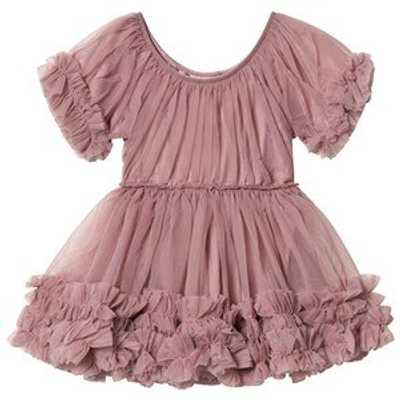 Shop Dolly By Le Petit Tom Mauve Frilly Dress In Pink