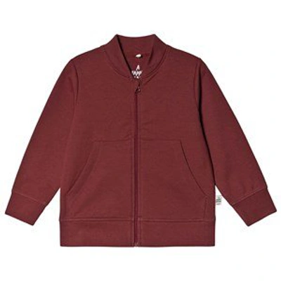 Shop A Happy Brand Burgundy Baseball Cardigan In Red