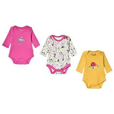 Shop Frugi 3-pack Fairy Super Special Baby Bodies In Pink