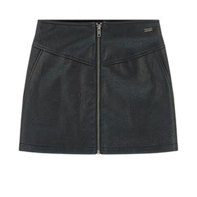 Shop Pepe Jeans Black Faux Leather Skirt