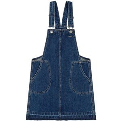 Shop Pepe Jeans Jean Dungaree Dress In Blue