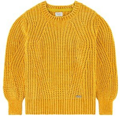 Shop Pepe Jeans Yellow Ribbed Jumper