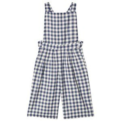 Shop A Monday In Copenhagen Indigo Check Bella Overalls In Navy