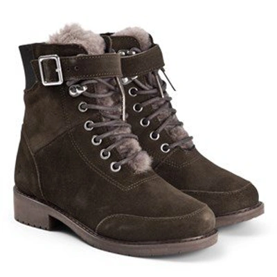 Shop Emu Australia Dark Olive Waldron Boots In Brown