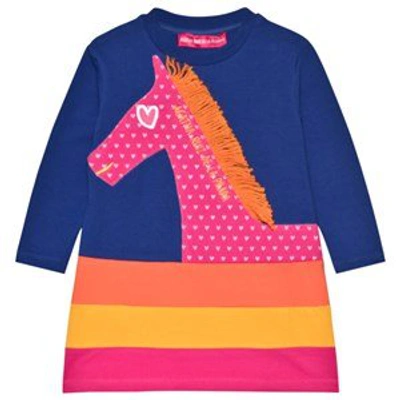 Shop Agatha Ruiz De La Prada Blue Horse With Fringe Detail Dress