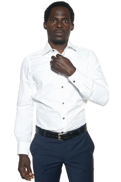 Shop Càrrel Long-sleeved Cotton Shirt In White