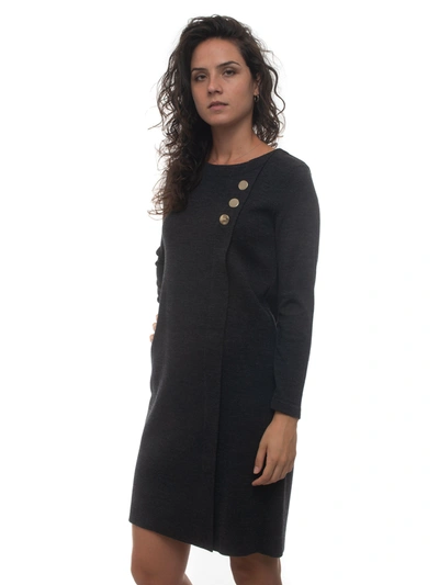 Shop Maria Bellentani Sweater Dress Grey Wool Woman