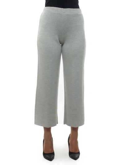 Shop Maria Bellentani Wool Trousers In Light Grey