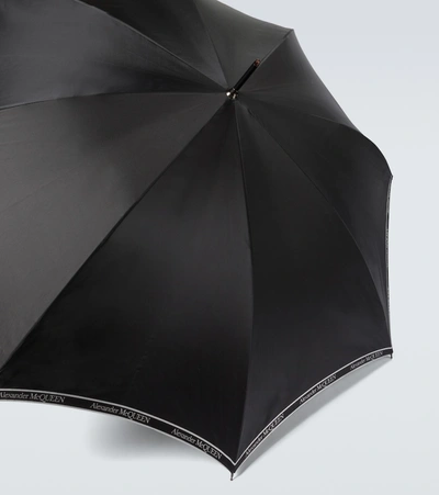 Shop Alexander Mcqueen Logo Umbrella In Black