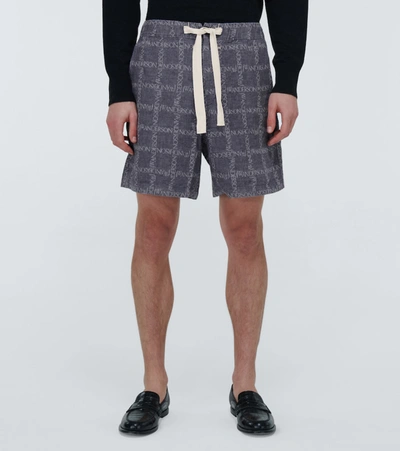 Shop Jw Anderson Logo Printed Shorts In Blue