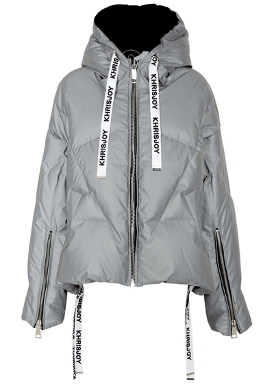 Shop Khrisjoy Reflective Quilted Shell Jacket In Silver