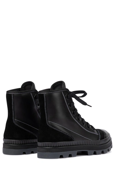 Shop Jimmy Choo Nord/f Leather Sneakers In Black