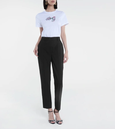 Shop Dolce & Gabbana High-rise Slim Pants In Black