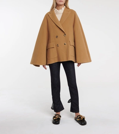 Shop Jw Anderson Wool Cape In Beige