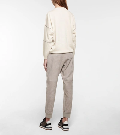 Shop Brunello Cucinelli Wool, Cashmere And Silk Sweater In White