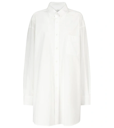 Shop Maison Margiela Oversized Cotton Poplin Shirt In White