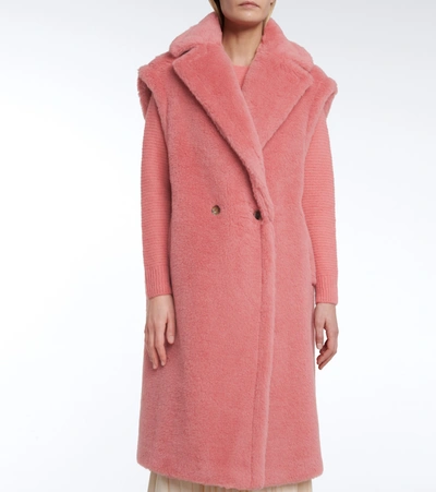 Shop Max Mara Gettata Alpaca-blend Coat In Pink