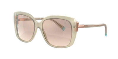 Shop Tiffany & Co . Woman Sunglass Tf4171 In Brown Mirror Gradient Gold