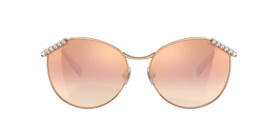 Shop Tiffany & Co . Woman Sunglasses Tf3073b In Gradient Pink Mirror Pink